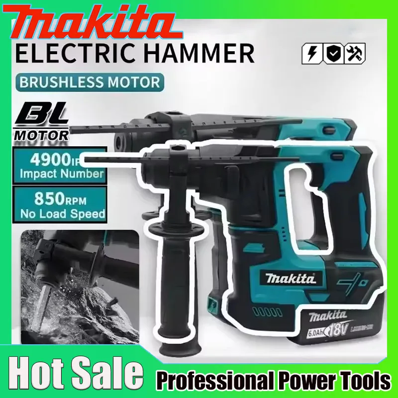 Brushless Cordless Electric Drill 18V - Бесщеточный аккумуляторный перфоратор Makita 18В, литиевая