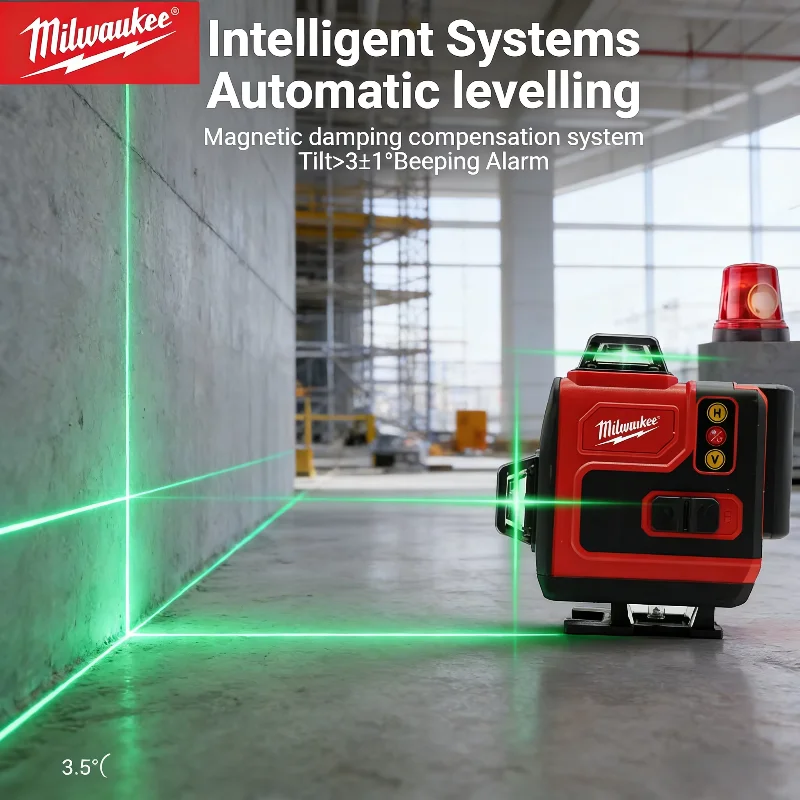 Laser Level 16 Lines 4D Green - Оригинальный лазерный нивелир Milwaukee 4D с