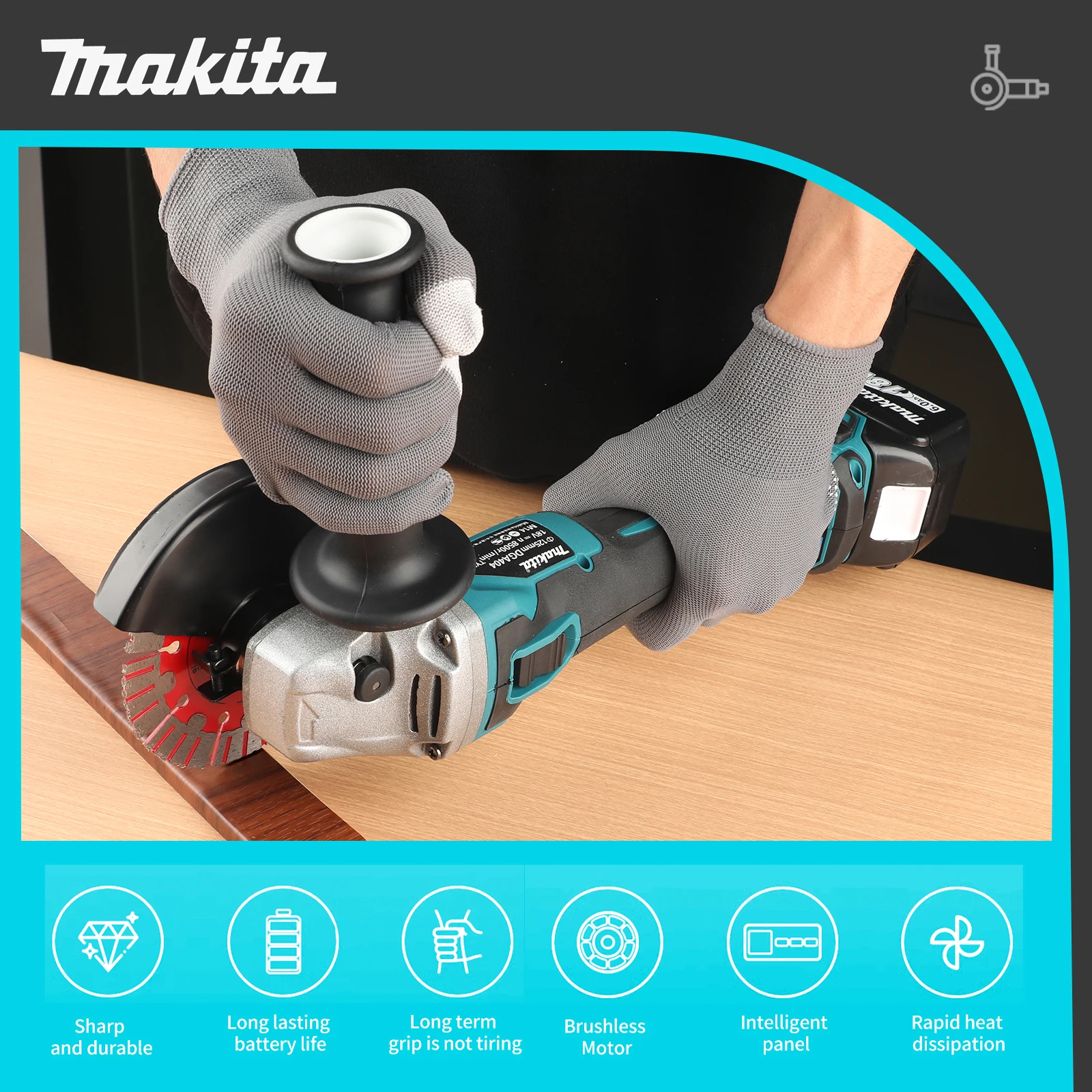 Для аккумуляторов Makita 18 В, – обзор и цена Brushless Angle Grinder Battery Powered