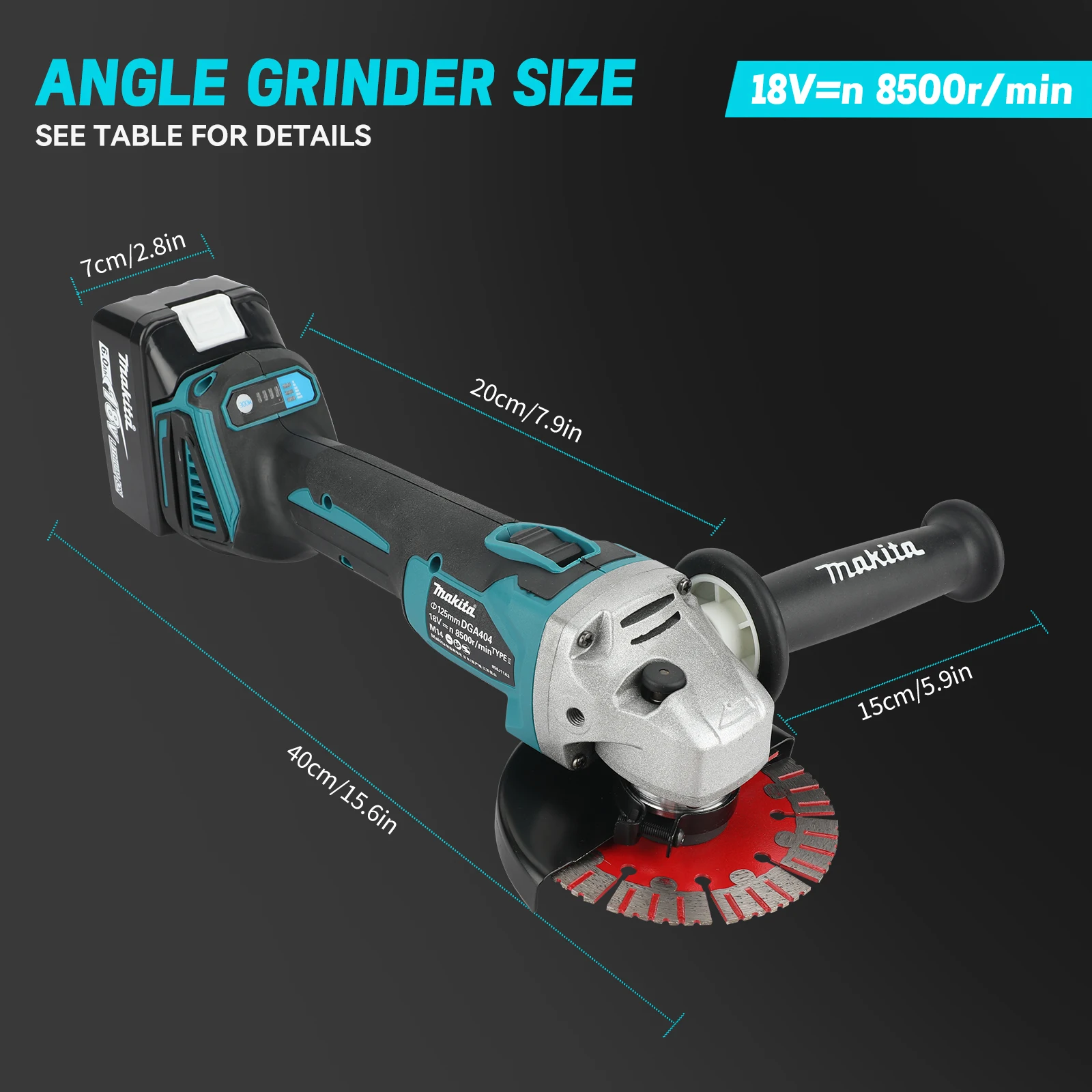 Для аккумуляторов Makita 18 В, – обзор и цена Brushless Angle Grinder Battery Powered