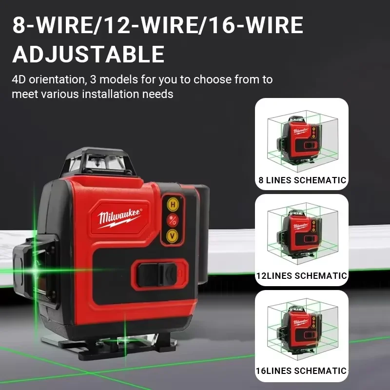 Оригинальный лазерный нивелир  – обзор и цена Laser Level 16 Lines 4D Green